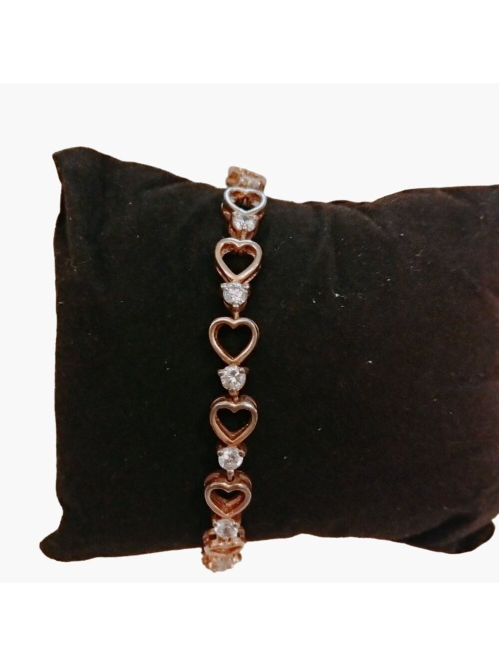 Gold Heart Link Bracelet Diamond Brilliance Lab Created Diamond Heart Bracelet